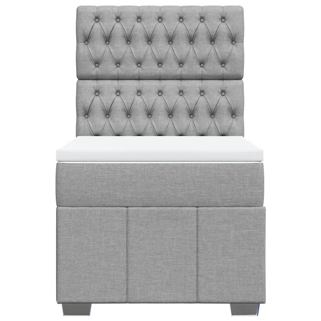 Giroletto a Molle con Materasso Grigio Chiaro 90x190 cm Tessuto