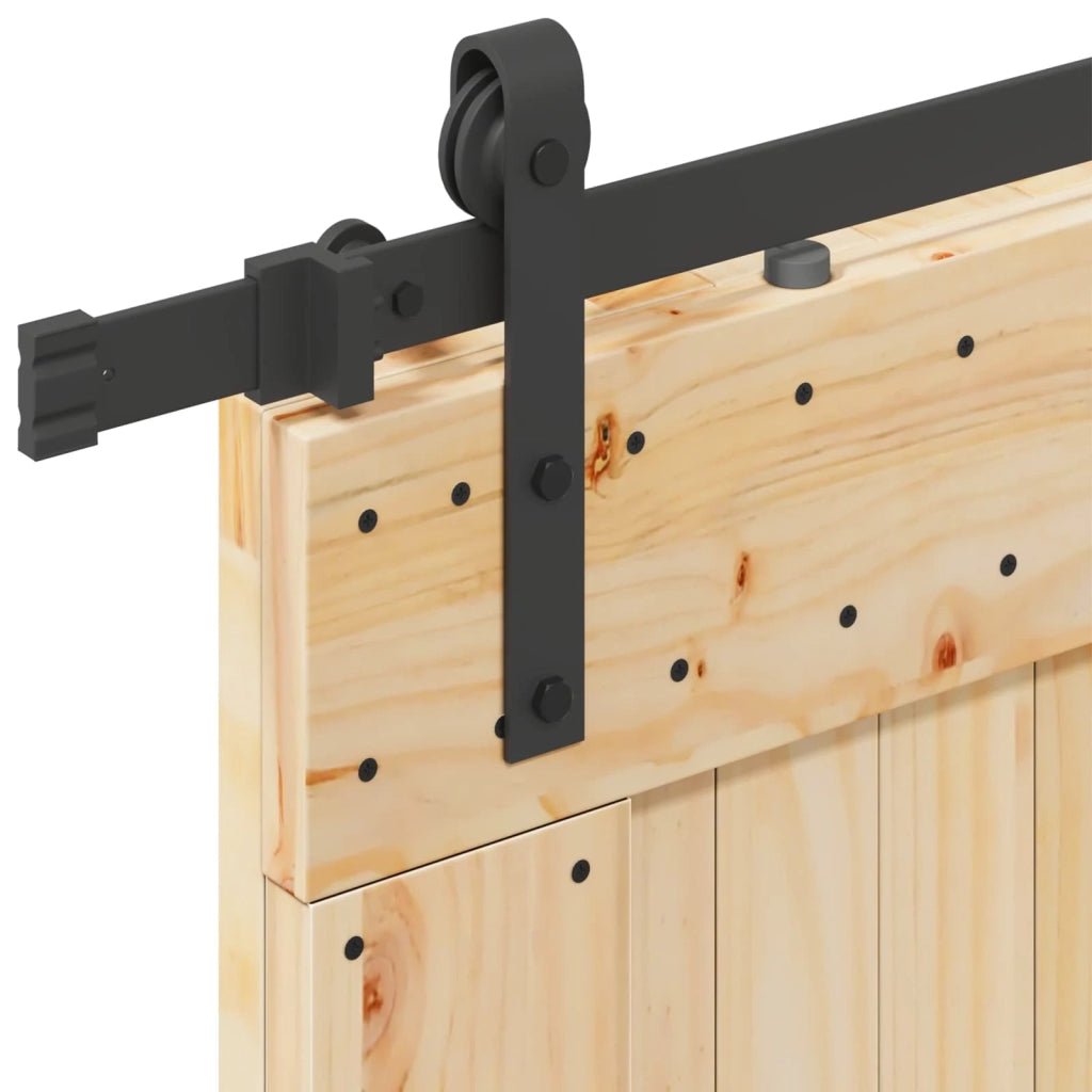 Porta scorrevole NARVIK Naturale e Nero 85 x 210 cm (213,5 cm) 3445307