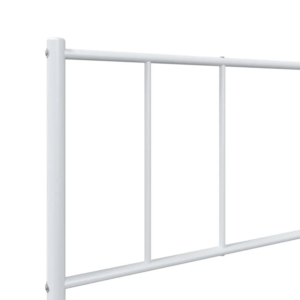 Letto singolo | Letto per adulti | Giroletto con Testiera e Pediera Metallo Bianco 107x203 cm