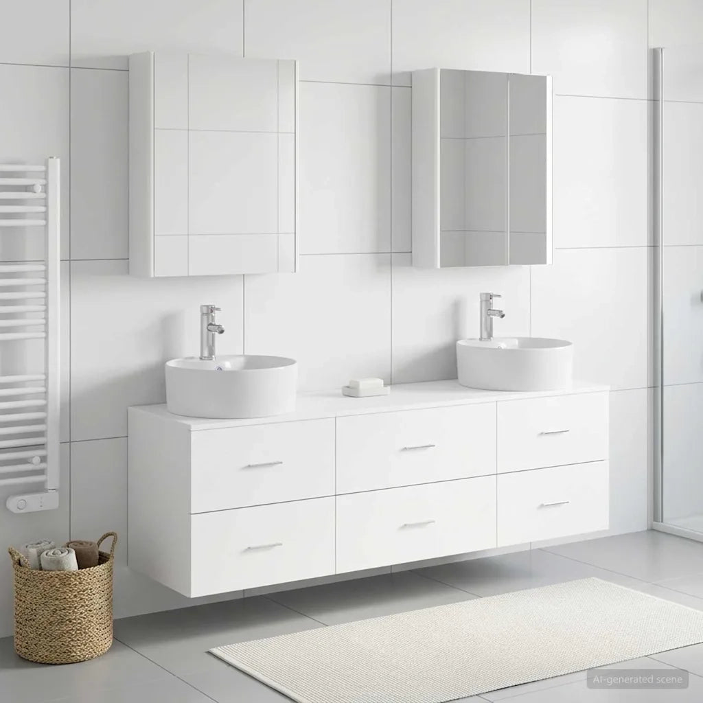 Set di mobili per il bagno 5 pcs Bianco 3406887