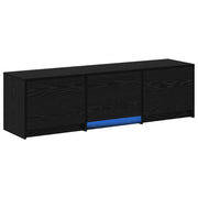 Mobile TV | Armadietto TV | Mobile Porta TV con LED con strisce LED Rovere Nero 140 x 34 x 40 cm