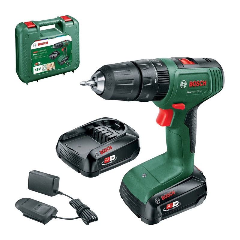 BOSCH-V 18V TRAPANO 2 BATT. 2AH EASY IMPACT- 1,0 pz