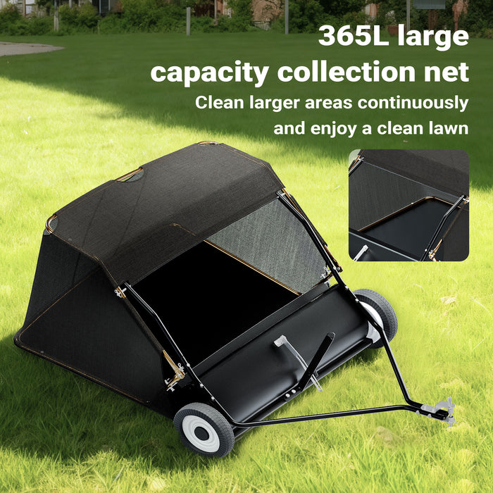 Spazzatrice trainata da prato per trattorini 105cm di larghezza Ruote in gomma da 266x60mm