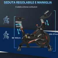 Cyclette da Casa per Allenamento in Acciaio Nero, Cyclette Professionale da Seduti Capacità 120 kg con Supporto per Cellulare, Monitor LCD, Manubrio e Resistenza Regolabile, Volano 10kg