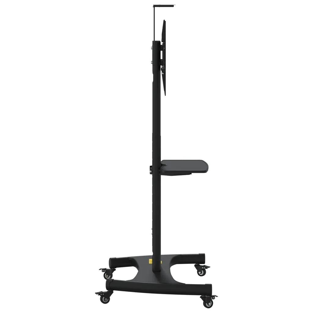 Mobile porta TV regolabile su ruote con pratico ripiano 84 x 58,5 x 204 cm acciaio nero 02_0047640