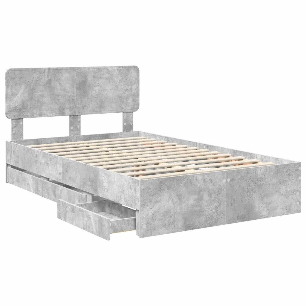 Struttura del letto con cassetto Grigio Cemento 120 x 190 cm 3412209