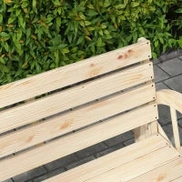 Panca da Giardino con Design a Ruota per 2 Persone in Legno di Abete Scuro Naturale 105,5 x 56 x 79 cm, Naturale