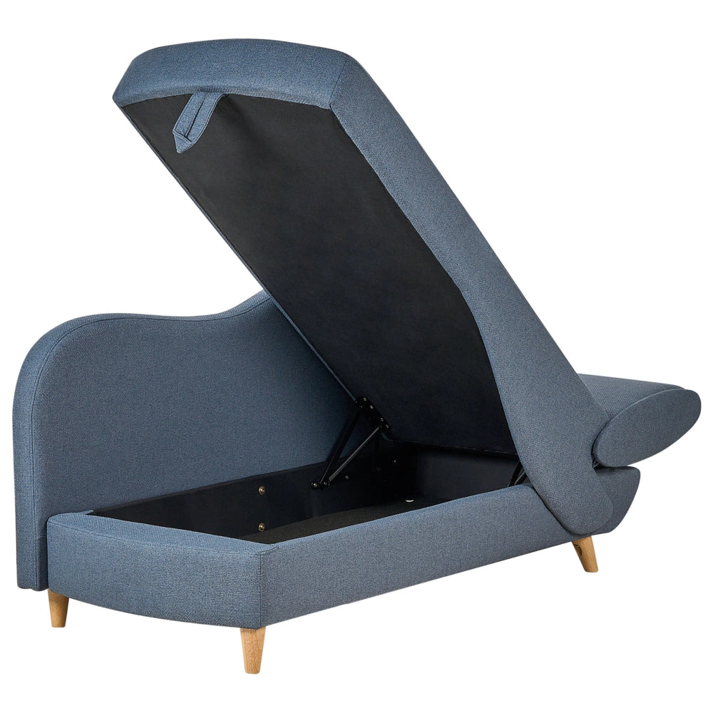 Chaise Longue in tessuto blu lato destro con contenitore stile moderno soggiorno design contemporaneo