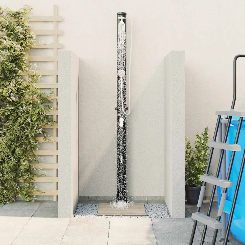 Doccia Solare da Esterno Nero 217 cm PVC e Alluminio CFW8111679