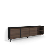 Mobile TV Soggiorno, 207x61x35 cm, Per TV fino a 80", Design industriale, Rovere scuro e Nero