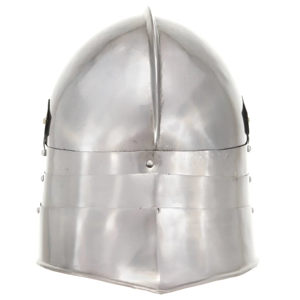 Elmo da Cavaliere Medievale Antico LARP in Acciaio Argento 286214