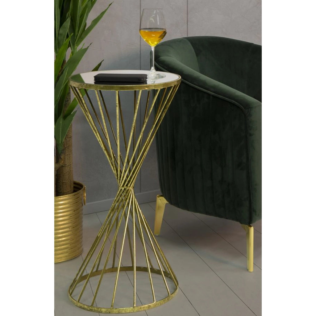 Tavolo VKH591, Oro, Metallo, 35x35x70 cm