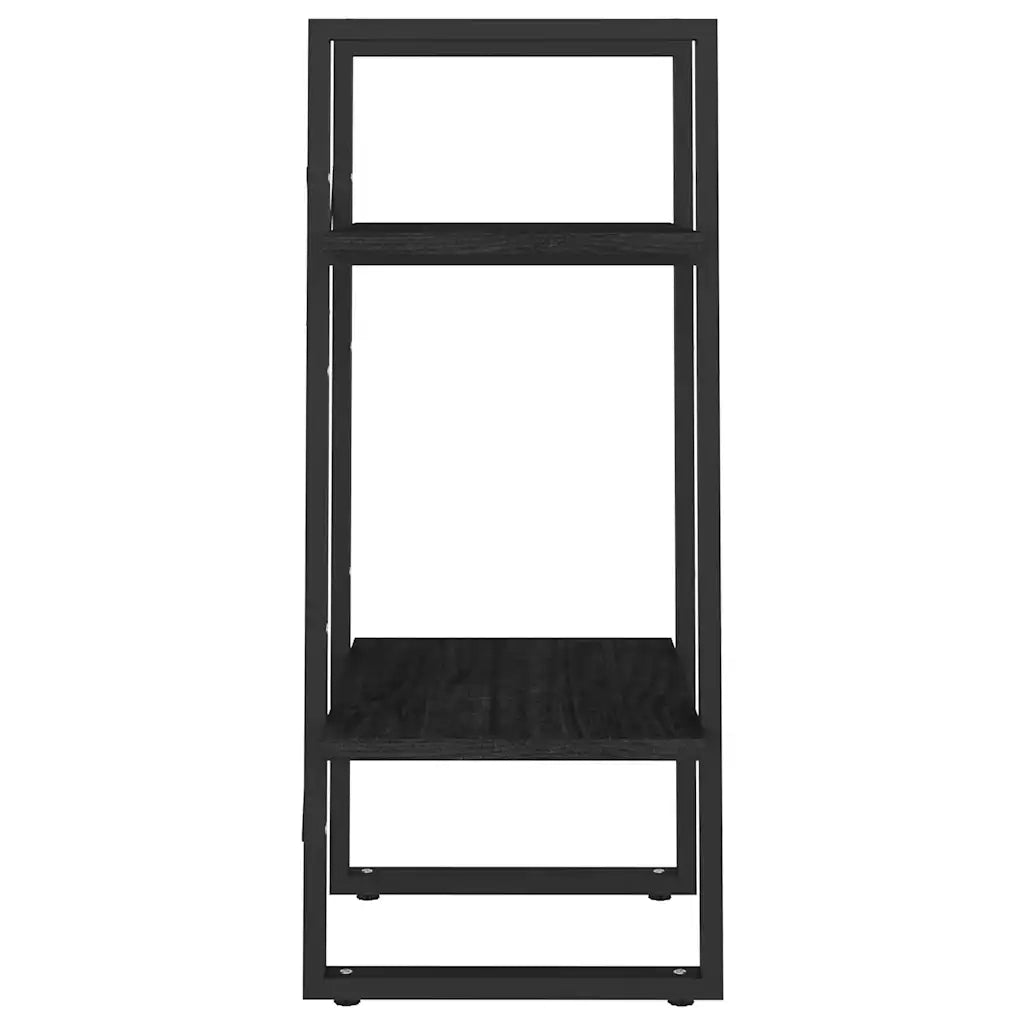 Libreria a 2 Ripiani-Scaffale per Libri-Mobile di Stoccaggio Nera 40x30x70 cm in Massello di Pino