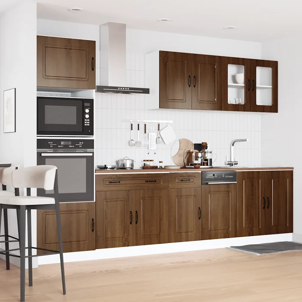 Set Mobili da Cucina 7 pz Kalmar Rovere Marrone in Truciolato 3314738