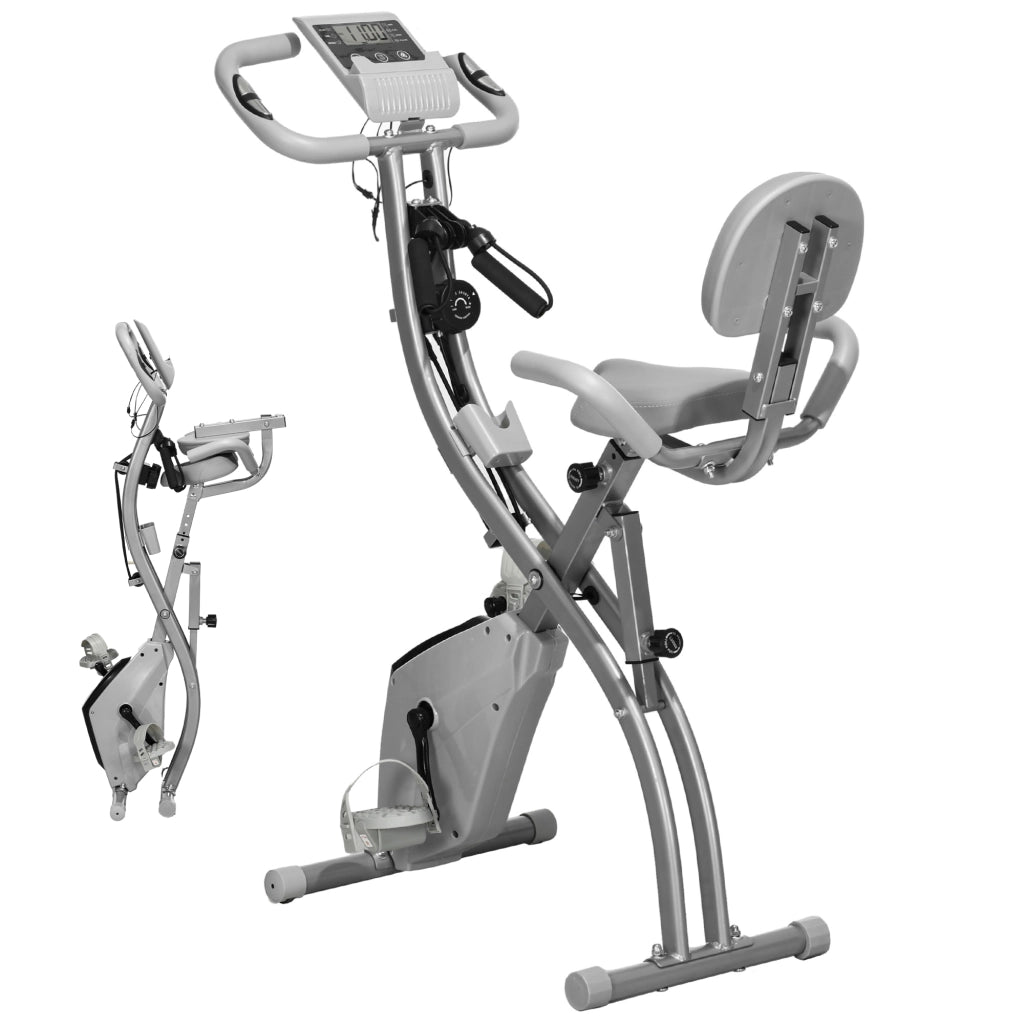 Bicicletta Statica Pieghevole con Schermo LCD ¨C Zephmum ¨C Grigio 105x48x118 cm