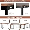 Scrivania per Computer da 120 cm con Cassetto, Scrivania per Ufficio con Struttura in Metallo e Piedini Regolabili, per Studio e Soggiorno, 120 x 55 x 75 cm (Noce)