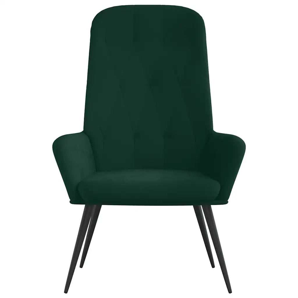Sedia Relax Verde Scuro in Velluto 341196