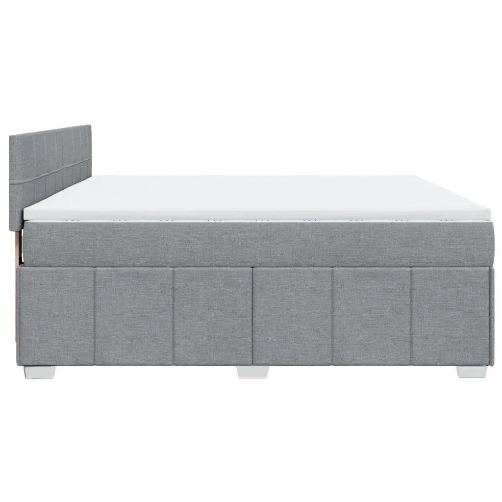 Giroletto a Molle con Materasso Grigio Chiaro180x200 cm Tessuto