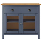 Credenza-Buffet-Armadio da cucina Hill Grigia 90x40x80 cm in Legno Massello di Pino