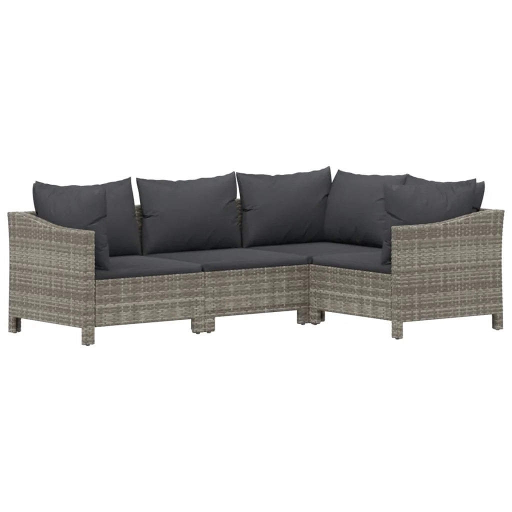 Set di mobili da giardino mobili da esterno set da 5 pezzi con cuscini resina intrecciata grigia 02_0016402