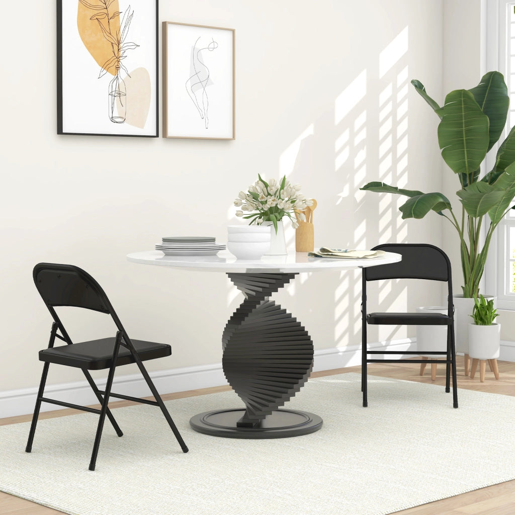 Sedia da Ufficio Abatibile ¨C Zephmum ¨C Struttura in Acciaio 45x46x78 cm Nero