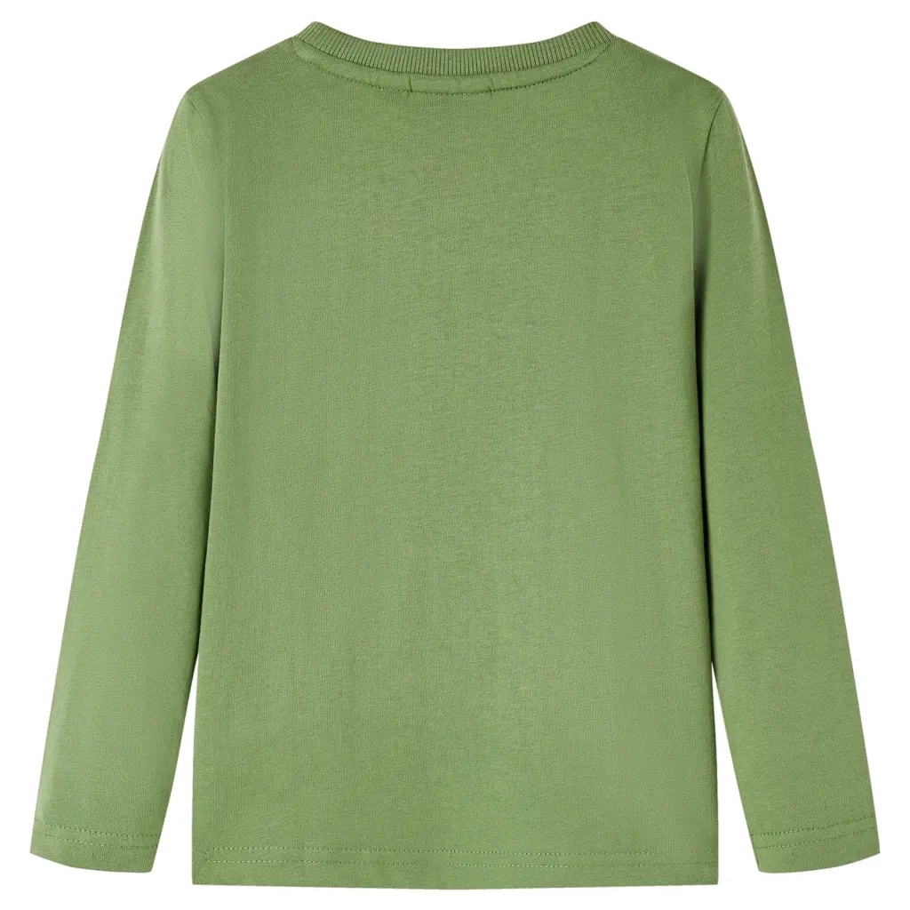 Maglietta da Bambino a Maniche Lunghe Cachi Chiaro 116 12761