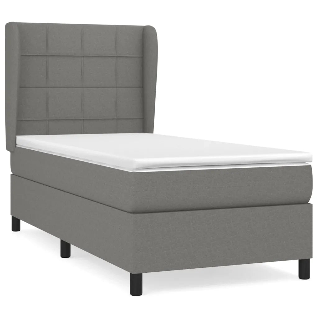 Giroletto a Molle con Materasso Grigio Scuro 90x190 cm Tessuto 3127926