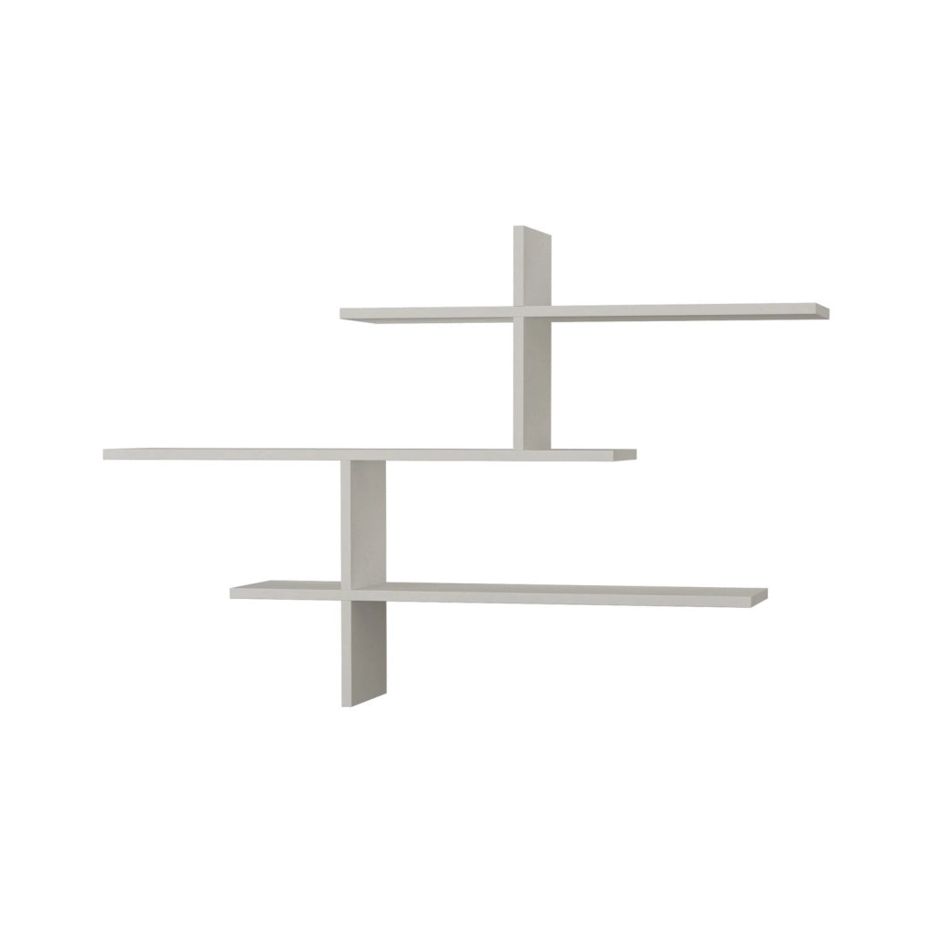 Scaffale da parete in legno "Leo" - 123 x 22 x 80 cm - Bianco