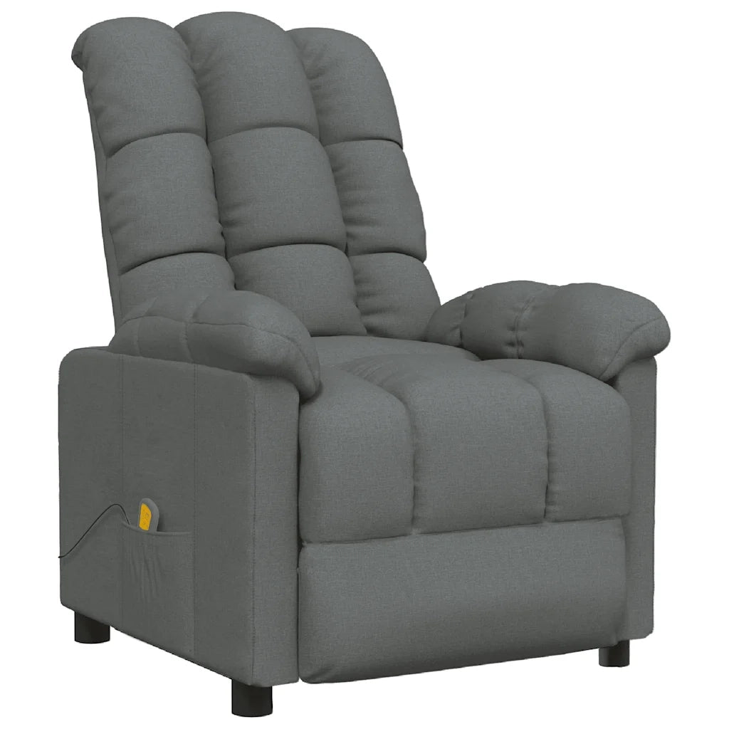 Poltrona Massaggiante Grigio Scuro in Tessuto 289807