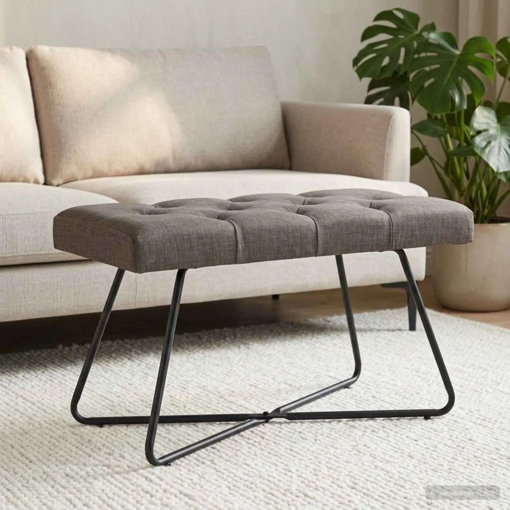 Panchina con bottoni imbottiti Marrone Scuro 80 x 40 x 46 cm 42038361