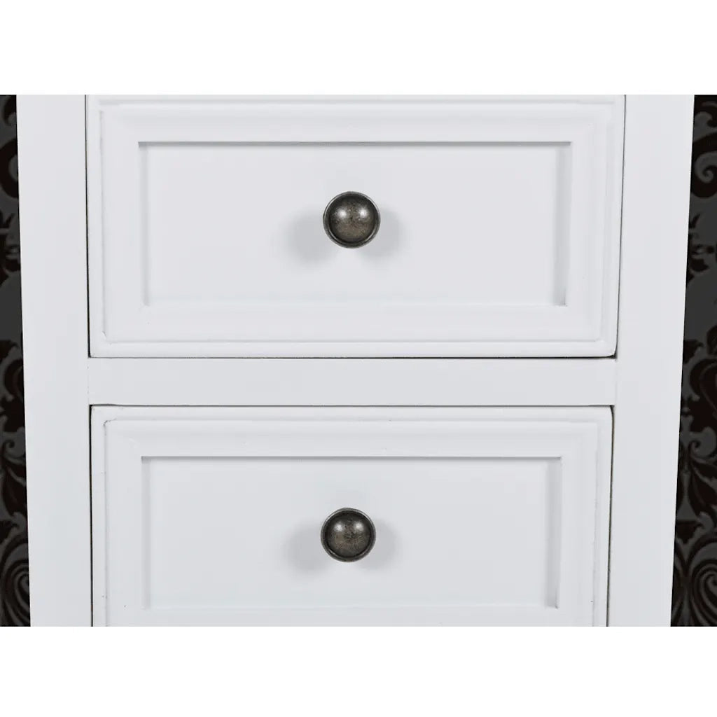 Set Comodini con 2 Cassetti 4 pz in MDF Bianchi  cod mxl 31209