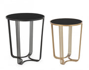 Set 2 Tavolino Afef Oro/Nero in Metallo