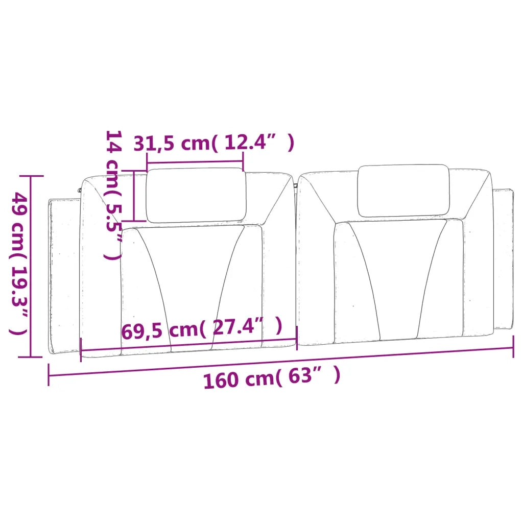 Cuscino Testiera Viana Marrone 160 cm in Similpelle CFW8386907