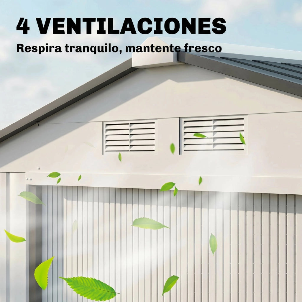 Casetta da giardino ¨C zephmum ¨C bianco metallo 213x130x185 cm
