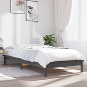 Giroletto Grigio 90x190 cm Single in Legno Massello di Pino 820573
