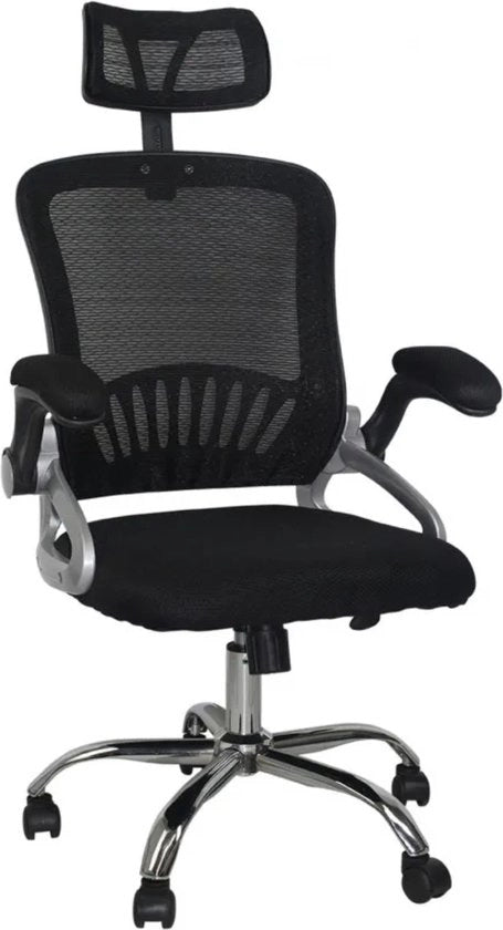 Sedia da Ufficio Ergonomica Deluxe - Con Supporto Cervicale - In Tessuto - Per Adulti - Nero - Regolabile in Altezza - Fino a 200kg