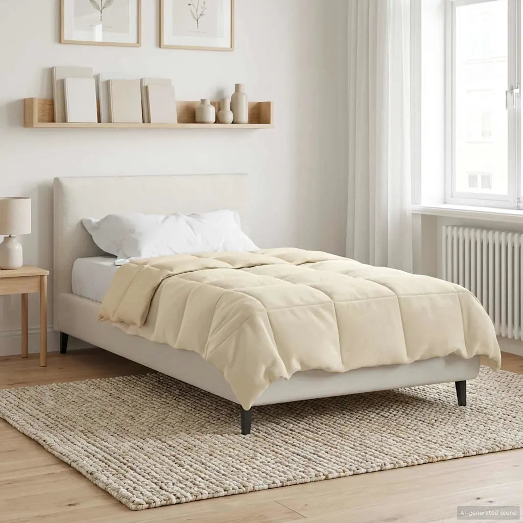Duvet Invernale Trapuntato Crema 155 x 220 cm Microfibra 42026152
