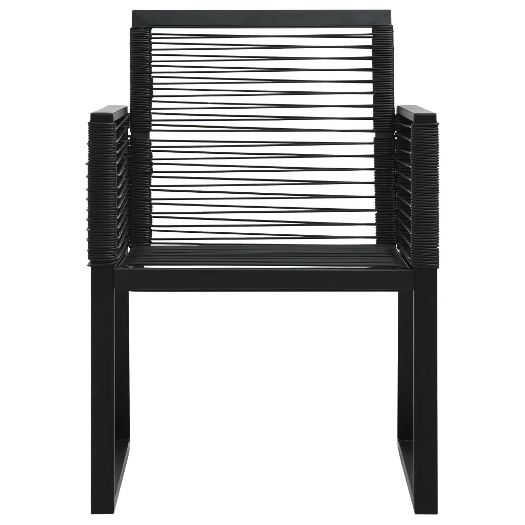 Set da Pranzo da Giardino 5 pz in Rattan PVC Nero cod mxl 53702