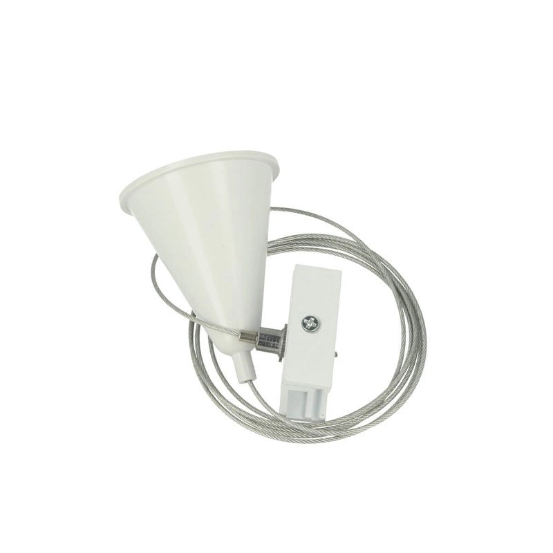 Kit Cavo Sospensione Per Binario Trifase Colore Bianco Filo Da 150cm Per Un Lato CB40103
