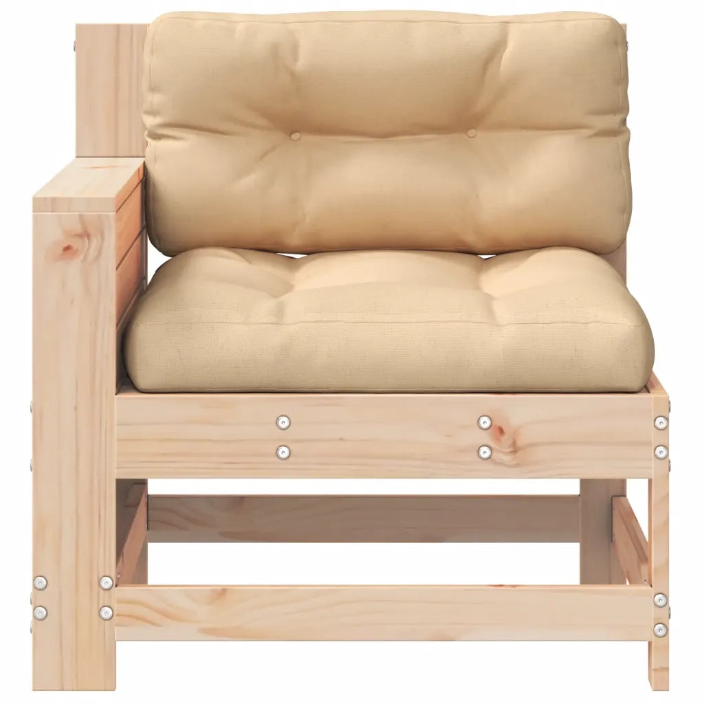 Divano Giardino Senza Braccioli con Cuscino Legno Massello Pino 844919