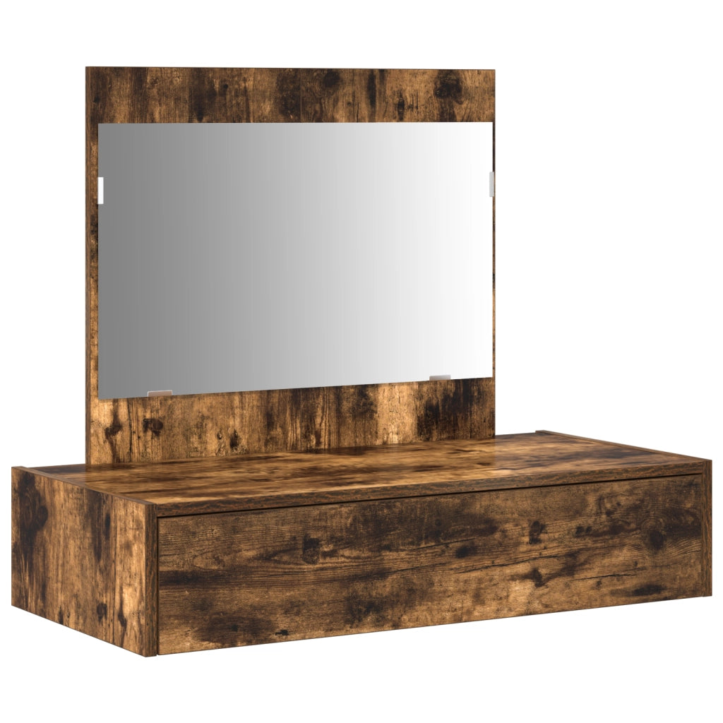 Tavolo da Toeletta Appeso al Muro Rovere Affumicato 83x40x70 cm
