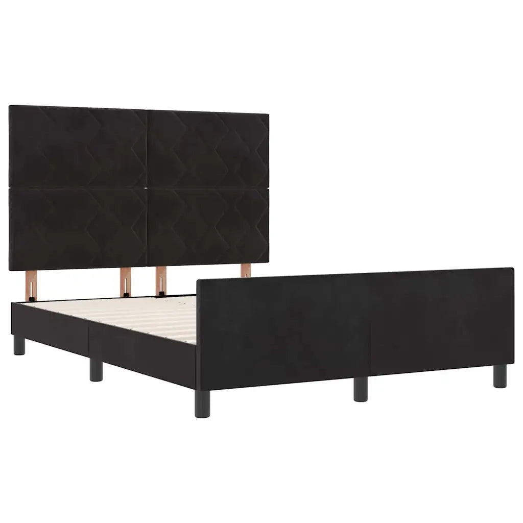 Letto a molle con testiera Nero 160 x 200 cm Velluto 3345019