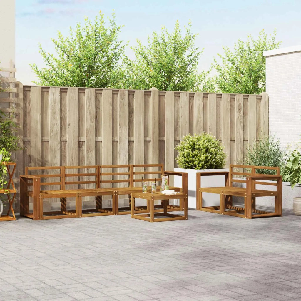 Set di divani da esterno 7 pcs Naturale