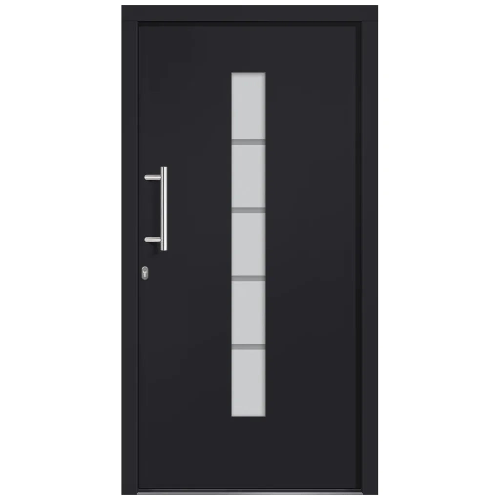 Porta d'Ingresso in Alluminio e PVC Antracite 110x210 cm 3056817