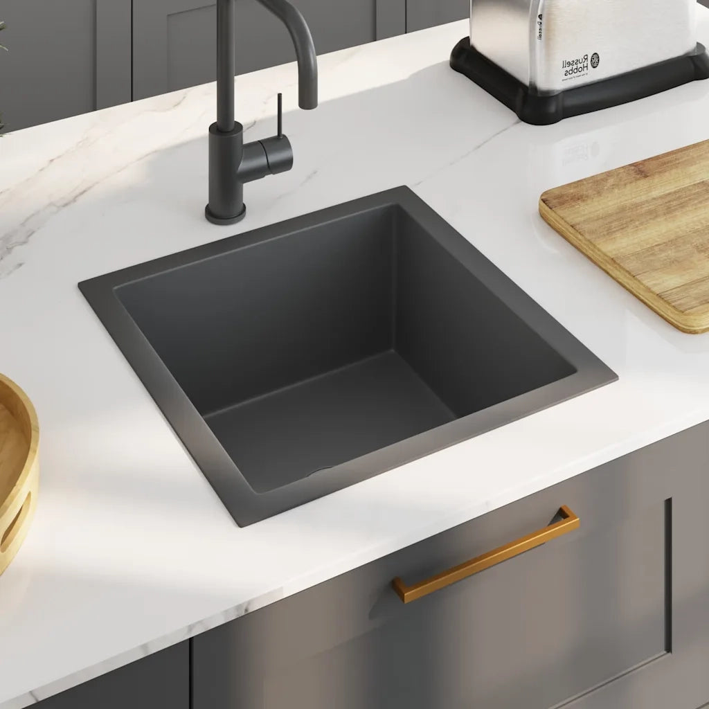 Lavello da Cucina Lavorato a Mano Nero in Acciaio Inox 145083