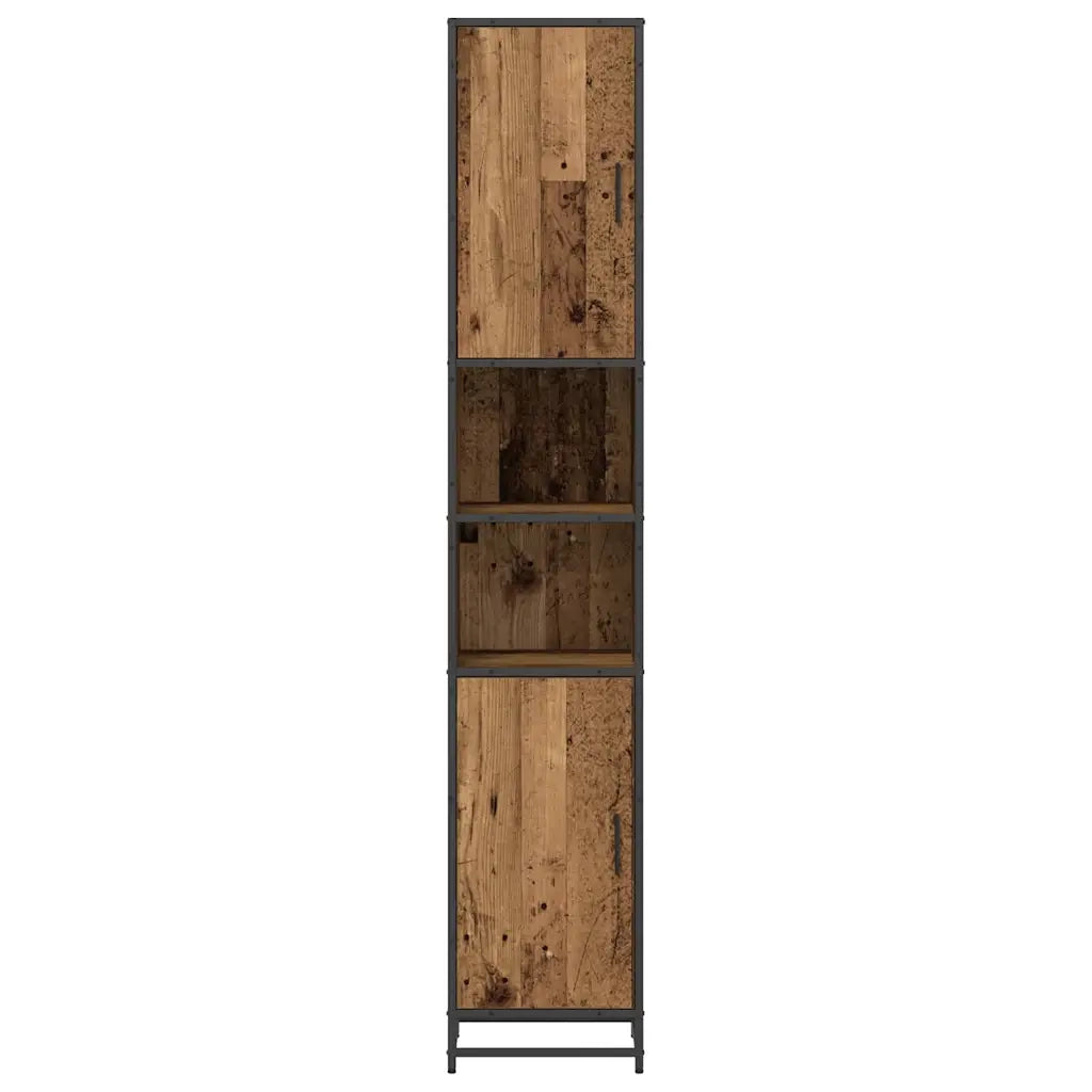 vidaXL Mobile da Bagno con porta Legno vecchio 35 x 37.5 x 188.5 cm