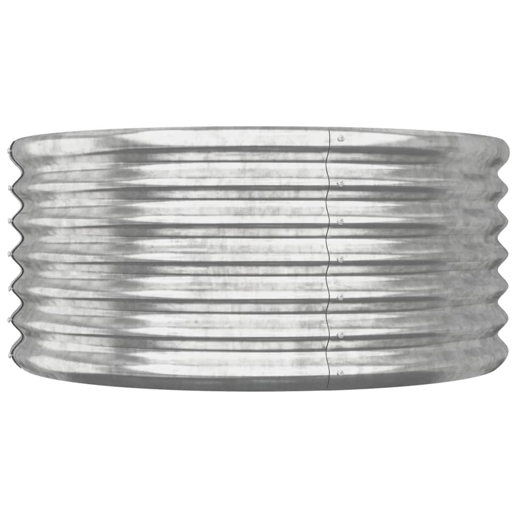 Fioriera rialzata per piante e fiori terrazza giardino acciaio verniciato a polvere 80 x 80 x 36 cm argento 02_0038578