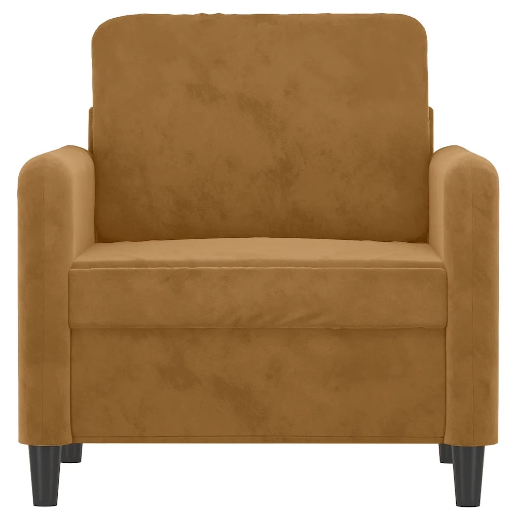 Poltrona-Divano Sedia-Poltroncina Marrone 60 cm Velluto 318622