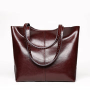 Borsa a mano/borsa a tracolla da donna in vera pelle marrone