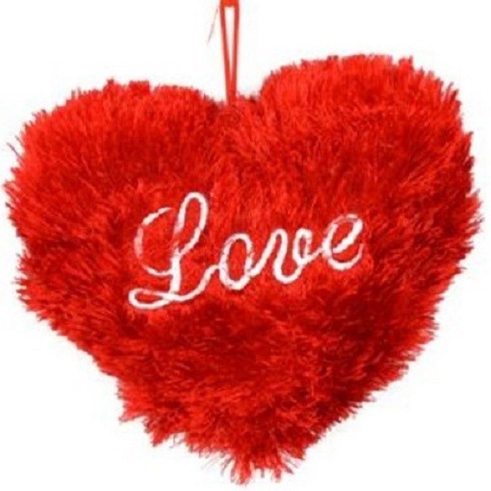 Trade Shop - Cuore Rosso Con Scritta Love In Peluche Appendino 20cm Idea Regalo San Valentino -